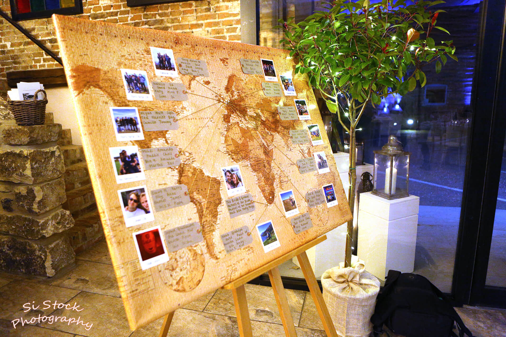 Claire and john's brilliant seating plan tracked their travels around the world. Photo by Simon Stock. 